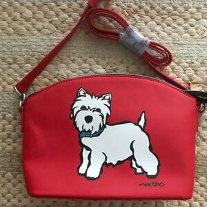Marc Tetro Red Crossbody Bag with Dog Design